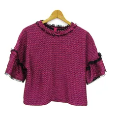 ランバンオンブルー ブラウス シャツ トップス 半袖 プルオーバー ツイード レディース 38サイズ ピンク×紫 LANVIN en Bleu 【中古】のサムネイル