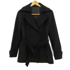 トランスワーク ショートコート アウター ウール 日本製 レディース 38サイズ ブラック TRANS WORK 【中古】のサムネイル