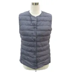 ユニクロ UNIQLO ジャケット ウルトラライトダウンベスト ミドル丈 無地 L 紺 /SY69 ■ECD001