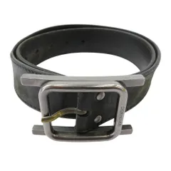 DIOR HOMME ディオールオム 05AW エディ期 グラムロック期 Hバックル レザー ベルト ブラック系 80【中古】