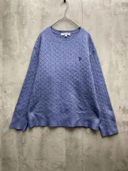 U.S. POLO ASSN. ユーエスポロアッスン ワンポイントケーブルニット セーター sizeL/青  ◇■レディース