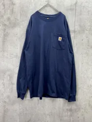 Carhartt カーハート K126 ビッグシルエット クルーネック 長袖 ポケット Tシャツ sizeM/ネイビー ◆■メンズ