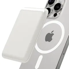 【新品】 Sinjimoru Magsafeカードケース ヴィーガンレザー 3枚収納 背面マグネットカードホルダー iPhone 17/16/15/14/13/12シリーズ対応。 M-Viica Basic ホワイト