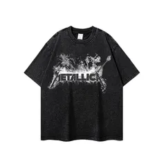 Metallica メタリカ Tシャツ ヘビーメタル ヴィンテージ加工 Tシャツ 半袖 ゆったり バンドTシャツ S～3XL