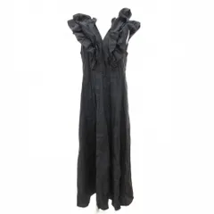 スナイデル SNIDEL ワンピース 0 ブルーグレー 青灰色 ロング丈 Vネック フリル ノースリーブ /SC ■ECA001