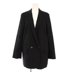 セオリー Theory テーラードジャケット アウター ダブル ストレッチ 麻 リネン 0 黒 ブラック /BB