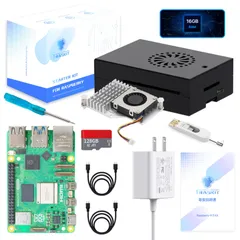 【即日発送】Raspberry For Pi 5 /ラズベリーパイ5 Kit RAM 16GB 技適マーク付128GB Starter ラズベリーパイ OSをプリインストー（金属ケース）
