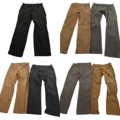 古着卸 まとめ売り ディッキーズ Dickies ダック ペインターパンツ 7枚セット (メンズ 32 ) ブラック ワーク ベージュ 中古 古着 NE0103