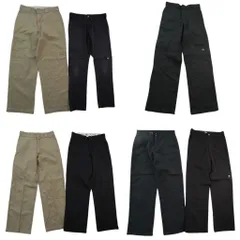 古着卸 まとめ売り ディッキーズ Dickies ダブルニー パンツ 7枚セット (メンズ 28 /30 /32 ) ブラック カーキ ワーク 中古 古着 NE0151