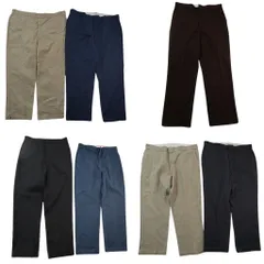 古着卸 まとめ売り ディッキーズ Dickies USA製 パンツ 7枚セット (メンズ 36 /38 /42 /44 /48 ) ワーク ネイビー 中古 古着 NE0141