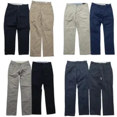 古着卸 まとめ売り ラルフローレン パンツ MIX 8枚セット (メンズ 30 /29 ) ポロチノ ベージュ ネイビー グレー 中古 古着 NE0208