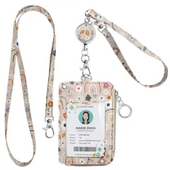 社員証ケース 縦 idカードホルダー コインケース 薄型5枚収納 icカードケース カードケース 交通 ファスナー ストラップ付き 伸びる ポケット付き パスケース レディース 通勤 両面 通学 リール付き 定期入れ 花と虹 可愛い