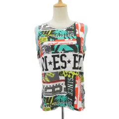 ディーゼル DIESEL カットソー ノースリーブ 総柄 マルチカラー ロゴ プリント /SM25 ■ECD001