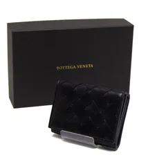 【新品】ボッテガヴェネタ　イントレチャート　三つ折り財布　ブラック　レザー　609285 V3UH1 8803
