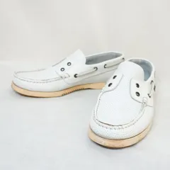 paraboot (7.5) パンチングスリッポン デッキシューズ 白 パラブーツ　J5-74のサムネイル