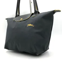 ロンシャン ルプリアージュ トートバッグ 黒 ブラック ナイロン レザー カバン
