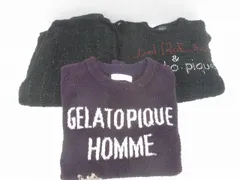  ジェラートピケ gelato pique Joel Robuchon コラボ ツイードラメ ルームウェア セットアップ 等 3点 M L メンズ 中古