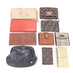 まとめ 10点 セット ルイヴィトン フェンディ バーバリー など シガレットケース レザー 長財布 ウォレット レディース RRE DP56-4【中古】