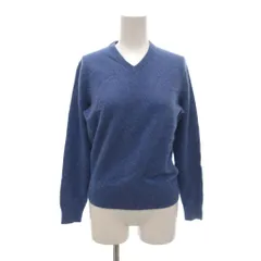 ユニクロ UNIQLO ニット セーター S 青 ブルー Vネック 長袖 カシミヤ /NU ■GY06