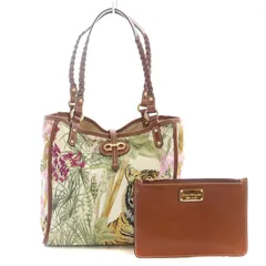 サルヴァトーレフェラガモ Salvatore Ferragamo ハンドバッグ トートバッグ リバーシブル ガンチーニ アニマル柄 ポーチ付 ベージュ /YB