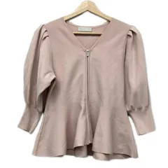 CELFORD(セルフォード) カーディガン サイズ36 S レディース - ピンクベージュ 七分袖/ジップアップ