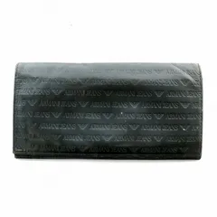 アルマーニ ジーンズ ARMANI JEANS 長財布 小銭入れあり レザー 皮革 総柄 ロゴ 黒 ブラック /MP ■GY18のサムネイル