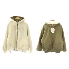 アースミュージック&エコロジー EARTH MUSIC & ECOLOGY ボアジャケット ブルゾン パーカー リバーシブル F ホワイト カーキ /ES ■GY60