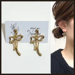 リボン　ハンドメイド　ピアス　イヤリング