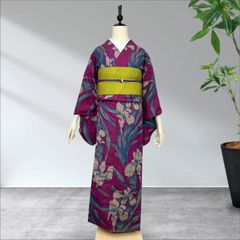 銘仙 アンティーク着物 正絹 - メルカリ