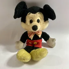 ★ 希少 ヴィンテージ  Mickey Mouse ミッキーマウス 昭和レトロ ぬいぐるみ 1970-1980年代  約32cm 現状品