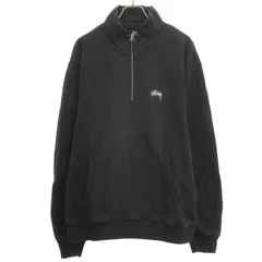 Stussy ステューシー Stock Logo MOCK ハーフジップスウェットトレーナー 118418 ブラック XL
