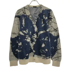 LAD MUSICIAN ラッドミュージシャン 21AW MOHAIR W JACQUARD LEAF KNIT CARDIGAN モヘアニットカーディガン 2221-012 ブルー グレー 44