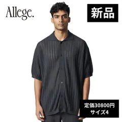 【新品】アレッジ Allege LINE S/S ニットシャツ メンズ 4 XL グレー【定価30800円】 【値下げ交渉歓迎】のサムネイル