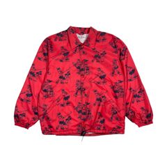 Captain Santa キャプテンサンタ ゴルフ柄 ナイロン コーチジャケット M/レッド系 メンズ 日本製