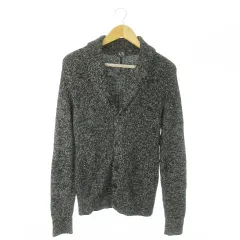 アルマーニエクスチェンジ A/X ARMANI EXCHANGE カーディガン ニット ショールカラー 長袖 ミックスカラー ロゴプレート XS 黒 ブラック /AO18 ■GY17のサムネイル