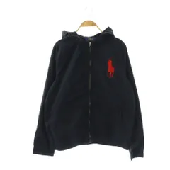 ポロ ラルフローレン POLO RALPH LAUREN キッズ ビッグポニーフルジップジャケット パーカー ジャンパー XL 18-20 ネイビー レッド /ES ■OS