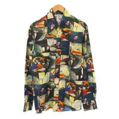 ケニントン KENNINGTON ディズニー Disney 70's ミッキーマウス プリント カジュアルシャツ 長袖 レギュラーカラー 総柄 XL マルチカラー /BB