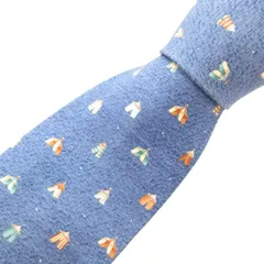 ブルガリ BVLGARI ネクタイ カジュアル セッテピエゲ 絹 シルク テント柄 総柄 青 ブルー /GV ■GY11