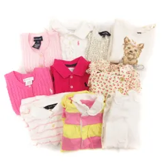 ラルフローレン RALPH LAUREN カットソー ワンピース ニット カーディガン ジャンパースカート ロンパース まとめ 10点セット 80-90 コットン 白 ホワイト ピンク /GV