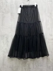 新品 CLASSICAL ELF クラシカルエルフ ce1260046 チュールティアード ロング スカート sizeL/ブラック ■◆レディース