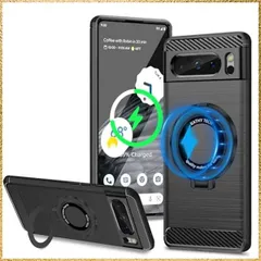 ☆彡送料無料でお届け☆彡 Google Pixel8 Pro ケース Magsafe対応 リング付き 隠しスタンド ピクセル 8 Pro カバー スタンド内蔵 縦横両対応 米軍MIL規格 耐衝撃 落下・すり傷防止 薄型 超軽量 黄変なしワイヤレス充電対応 車載