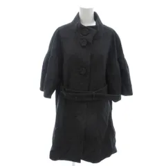 GEORGES RECH 美品 スタンドカラーコート ジャケット ウール 40 ダークグレー  ミドル丈 ベルスリーブ 七分袖 ベルト付き PZUCW-56530 /HW ■GY58