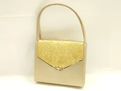 平和屋着物▼和装小物　和装バッグ　ハンドバッグ　金彩　ラインストーン　逸品　AABG0614ay