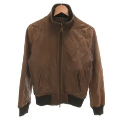 アーバンリサーチ URBAN RESEARCH 美品 レザージャケット ラムレザー 本革 M 茶 ブラウン スタンドカラー リブ袖 7700132 /HW ■GY58