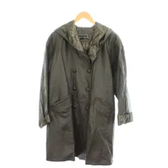 ピヤーニ・ロペス Piyani Lopezz コート レザーコート羊革 F 茶 ブラウン フード付き ダブルブレスト 編み込み装飾 /GP ■ECD001