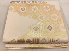 平和屋着物●全通柄袋帯　間道　金糸　正絹　逸品　DABB4068ps 平和屋本店○極上 1854年創業 帯屋捨松 六通柄袋帯 唐織 舞花文 黒地