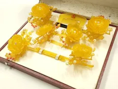 平和屋本店▼和装小物　髪飾りまとめて6点　簪　櫛　笄　文金高島田　打掛　婚礼　パール　ラインストーン　ケース入り　逸品　AABF9931ay