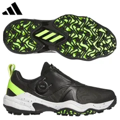 アディダス コードカオス 25 ボア スパイクレス ゴルフシューズ NKZ93 コアブラック×ルシッドレモン×フットウェアホワイト(IG8703)
