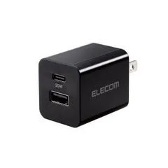 【新品・2営業日で発送】ELECOM エレコム AC充電器／USB PD20W／USB-C／USB-A／ブラック(MPA-AC12020BK)