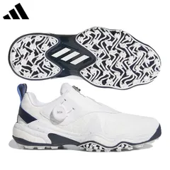 アディダス コードカオス 25 ボア スパイクレス ゴルフシューズ NKZ93 クラウドホワイト×シルバーメタリック×カレッジネイビー(IH8443)